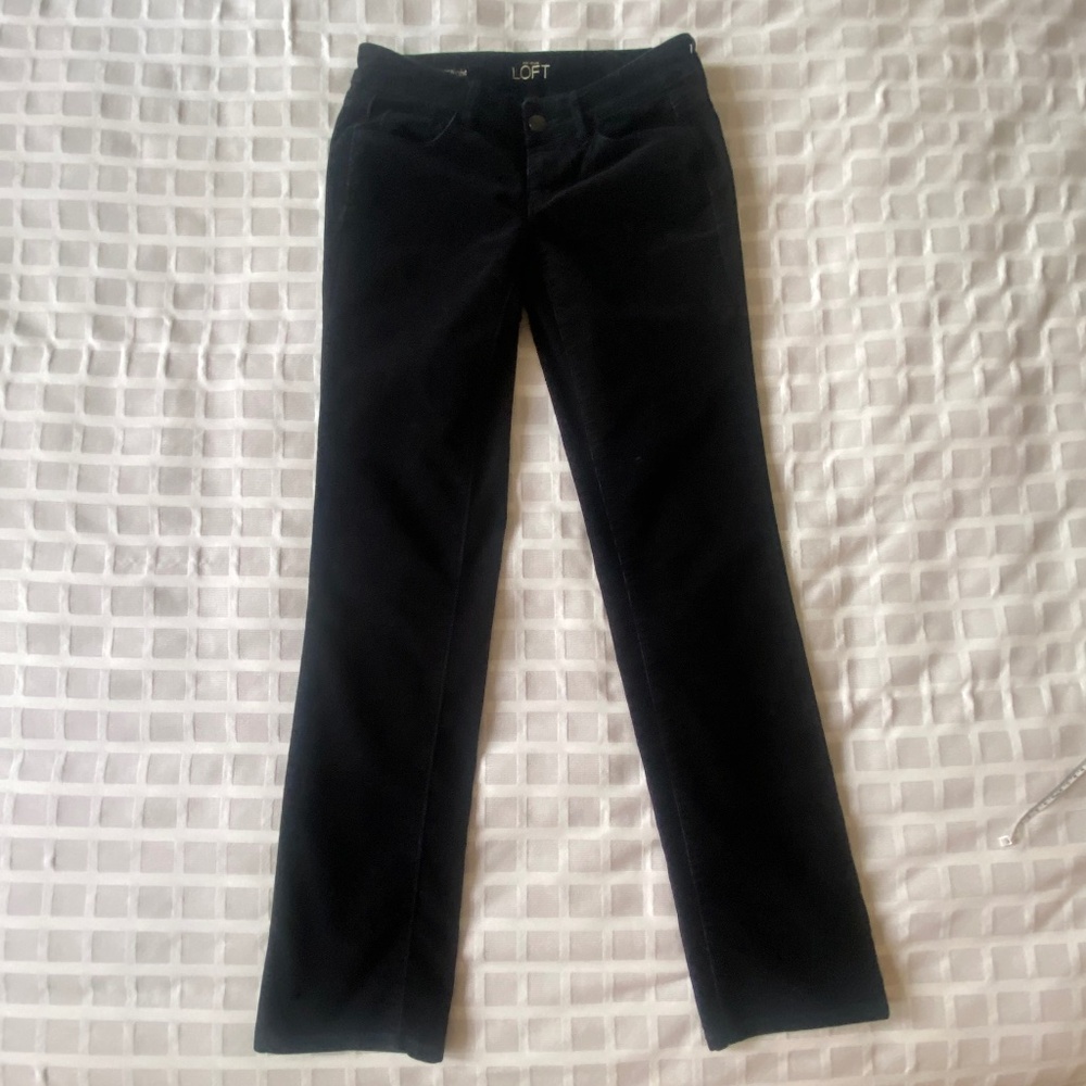 Ann Taylor Loft Black Straight Leg Corduroy Jeans